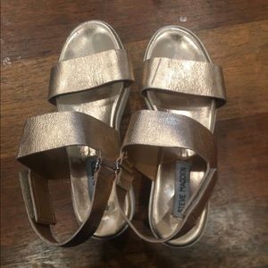 Steve Madden rose gold platform sandals